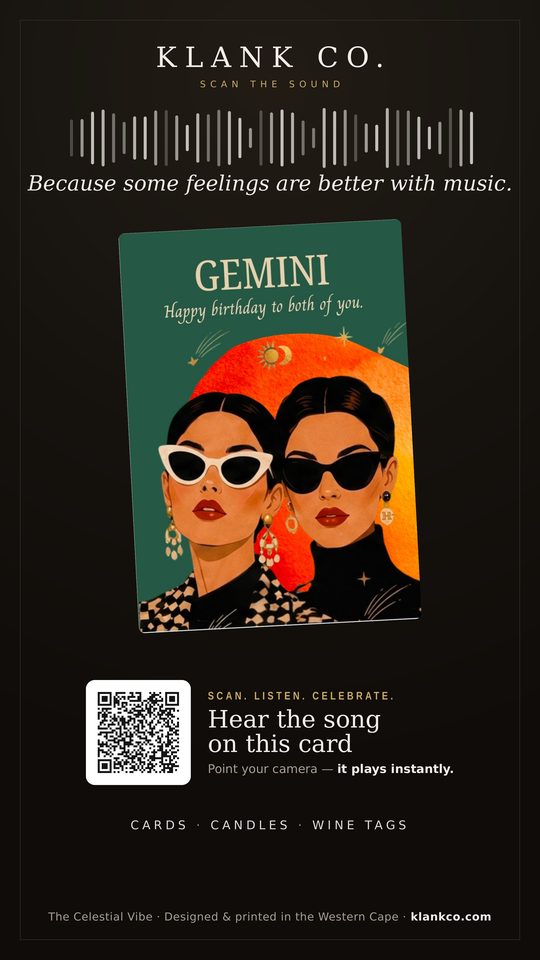 Klank Co. in-store screen ad: Hear the song on this card